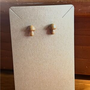 Mushroom Stud Earrings in Brown Bundle and save